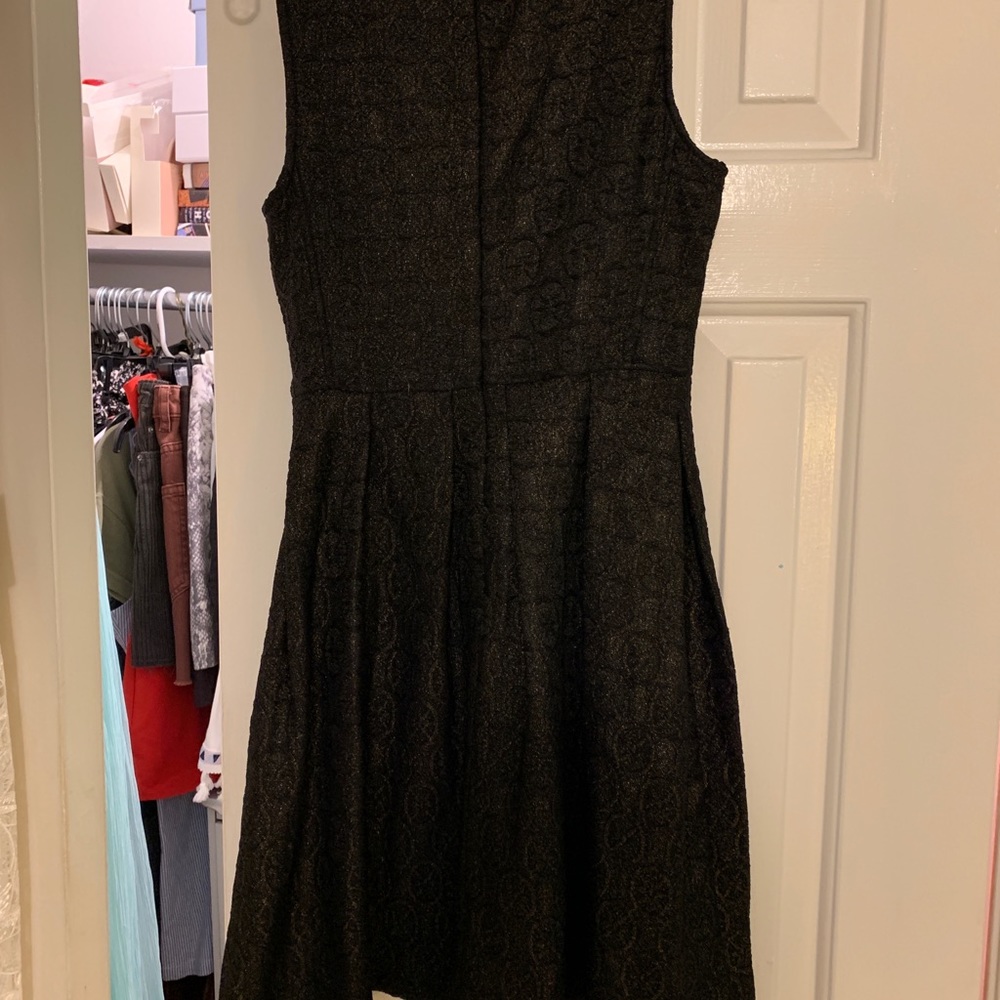 Black and gold/gunmetal skater dress